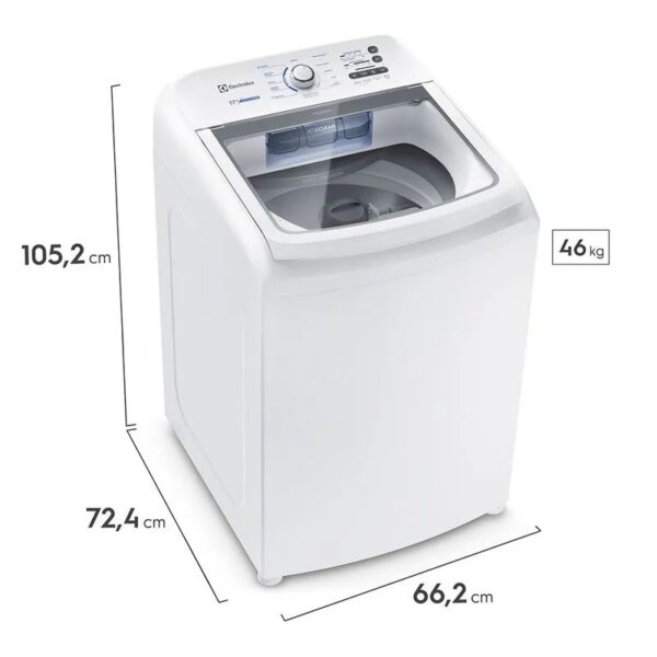 Máquina de Lavar Electrolux 17kg Branca Essential Care com Cesto Inox e Jet&Clean (LED17) - Image 2