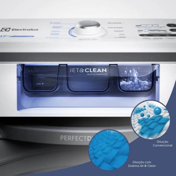 Máquina de Lavar Electrolux 17kg Branca Essential Care com Cesto Inox e Jet&Clean (LED17) - Image 8