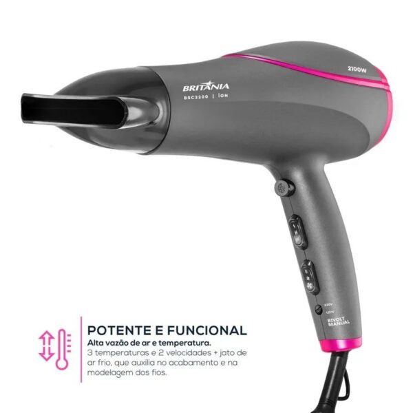 Secador de Cabelos Britânia Bivolt 2100W BSC2200 - Image 2