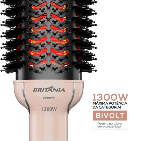 Escova Secadora Britânia Soft 4 em 1 1300W Bivolt BEC07R - Image 7