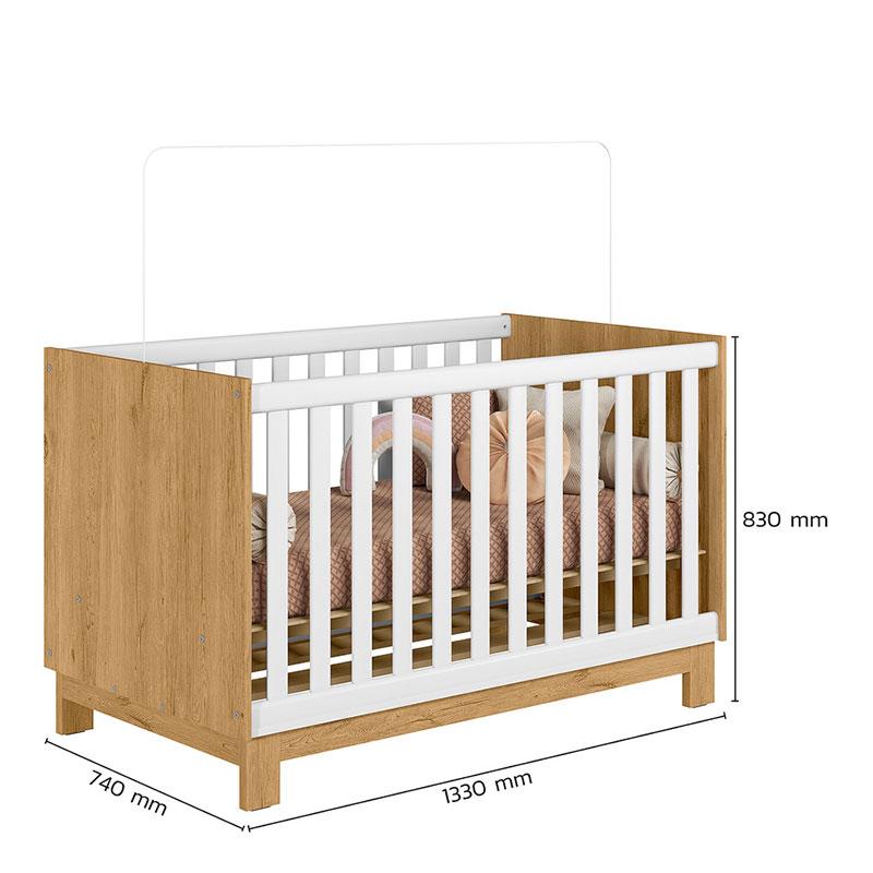 Berço Americano Mini Cama Q Encanto Slim Freijó TOQ Branco Acetinado Ambiente - Qmovi - Image 3