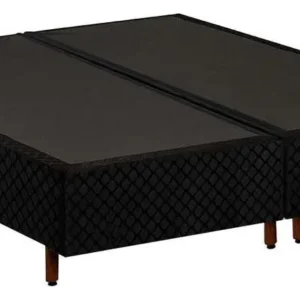 Cama Box Base Queen Universal Rústico Black (158x198x25) - Preto