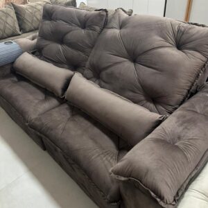 SOFA QUINE ESTOFADOS DESCANSO RETRATIL 2.30M Cinza 533