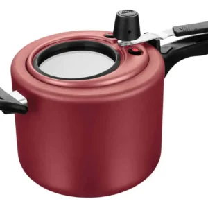 Panela Pressão Mta 4,5l Visor Vidro Antiaderente Cereja