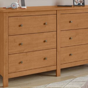 Cômoda de Quarto Horizontal Maggiore c/ 6 Gavetas - Amêndoa