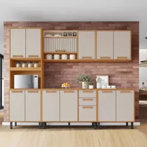 Cozinha Napoles Completa 5 Peças 13 Portas 2 Gavetas Itatiaia Cor Cinamomo/off white