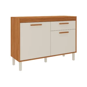 Balcão de Cozinha Itatiaia Canela 120 cm 2 Portas 1 Gaveta Cinamomo e Off White