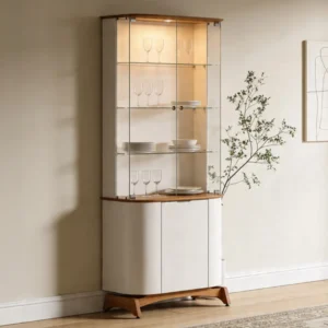 Cristaleira para Sala de Jantar com Portas em Vidro Serena Off White/ypê - New Ceval
