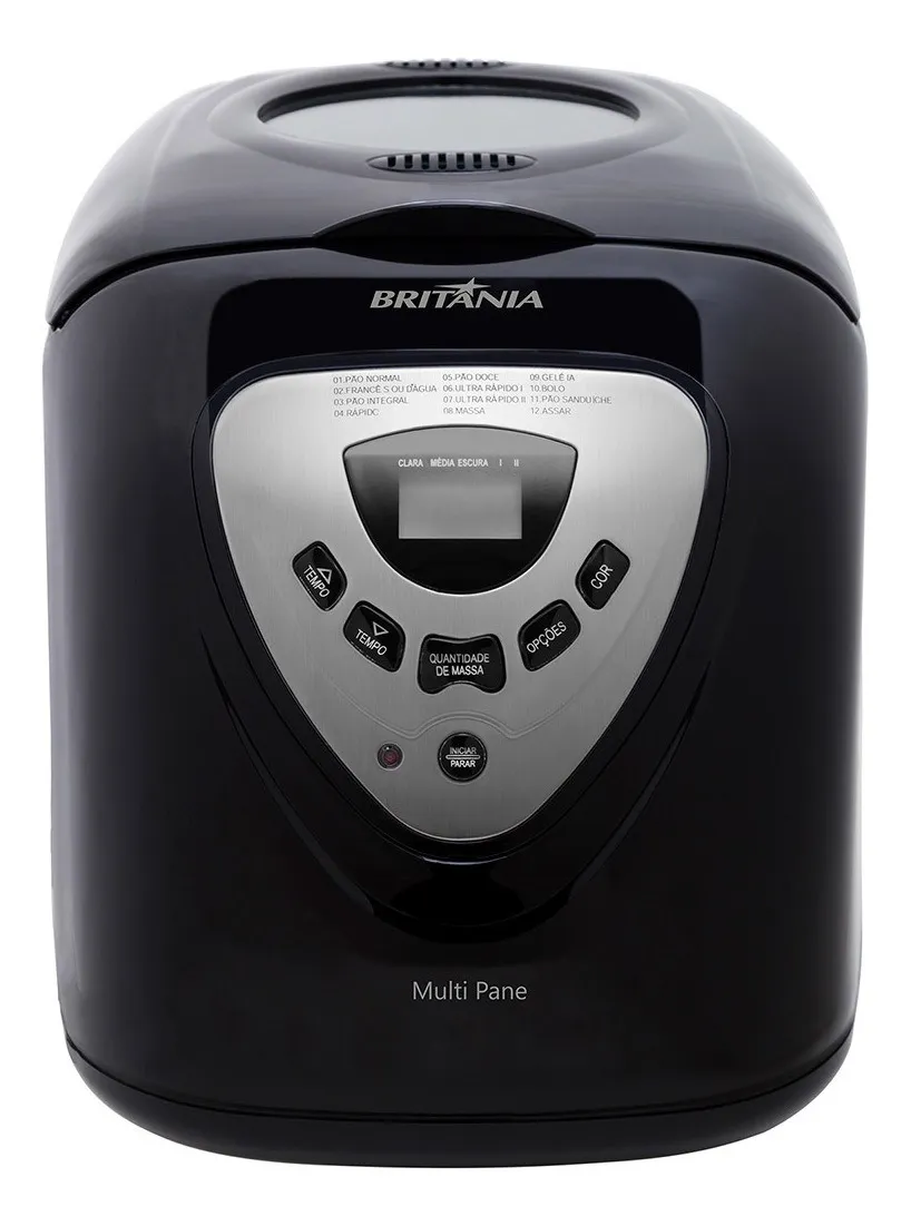 Panificadora Multipane 12 Programações Com Função Timer e Antiaderente Potência de 550 W Cor Preto Britânia