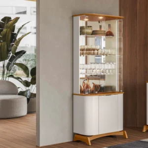 Cristaleira para Sala de Jantar com Portas em Vidro Serena Off White/ypê - New Ceval