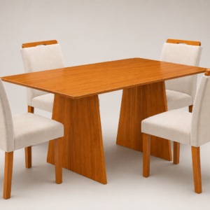 Mesa Londres 1,20X0,80 C/04 Cadeiras Tampo S/Vidro Cel Moveis