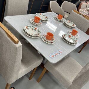 Conjunto Mesa 120x90 Goiania com 04 cadeiras 029 Bella Estofados Madeira