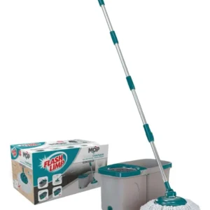 Esfregão Mop Giratório Balde Duas Águas Flash Limp Cinza