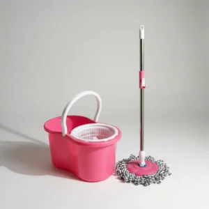Mop Giratório Com Balde 12 L E Rodas Centrífuga Rosa