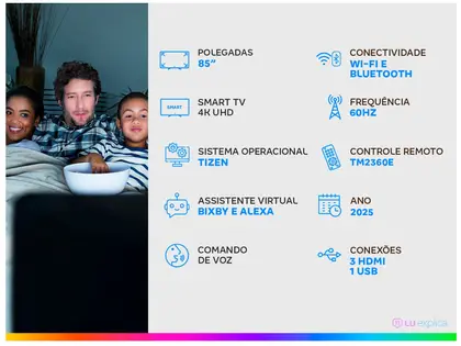 Smart TV Samsung LED 85 4K Wi-Fi Tizen Crystal UHD UN85U8600FGXZD - Imagem 2